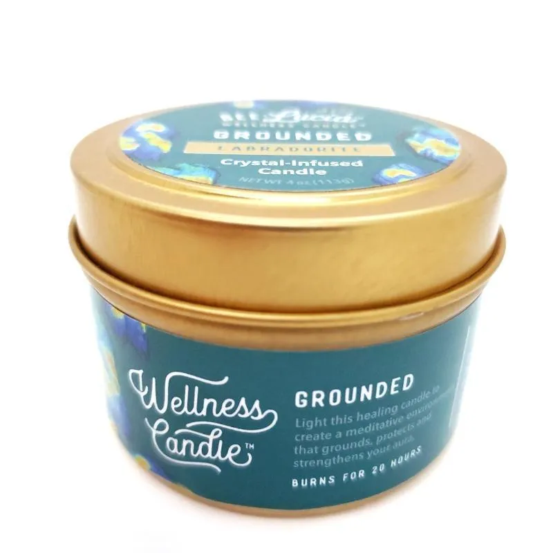 (20% Off) Candle 4oz - Labradorite (Grounded) 4oz Travel Tin by Bee Lucia