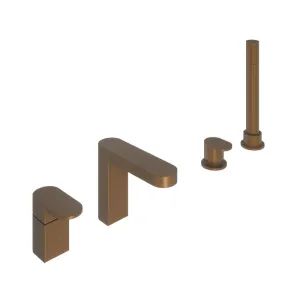 Abacus Ki Brushed Bronze Deck Mounted Bath Shower 4TH