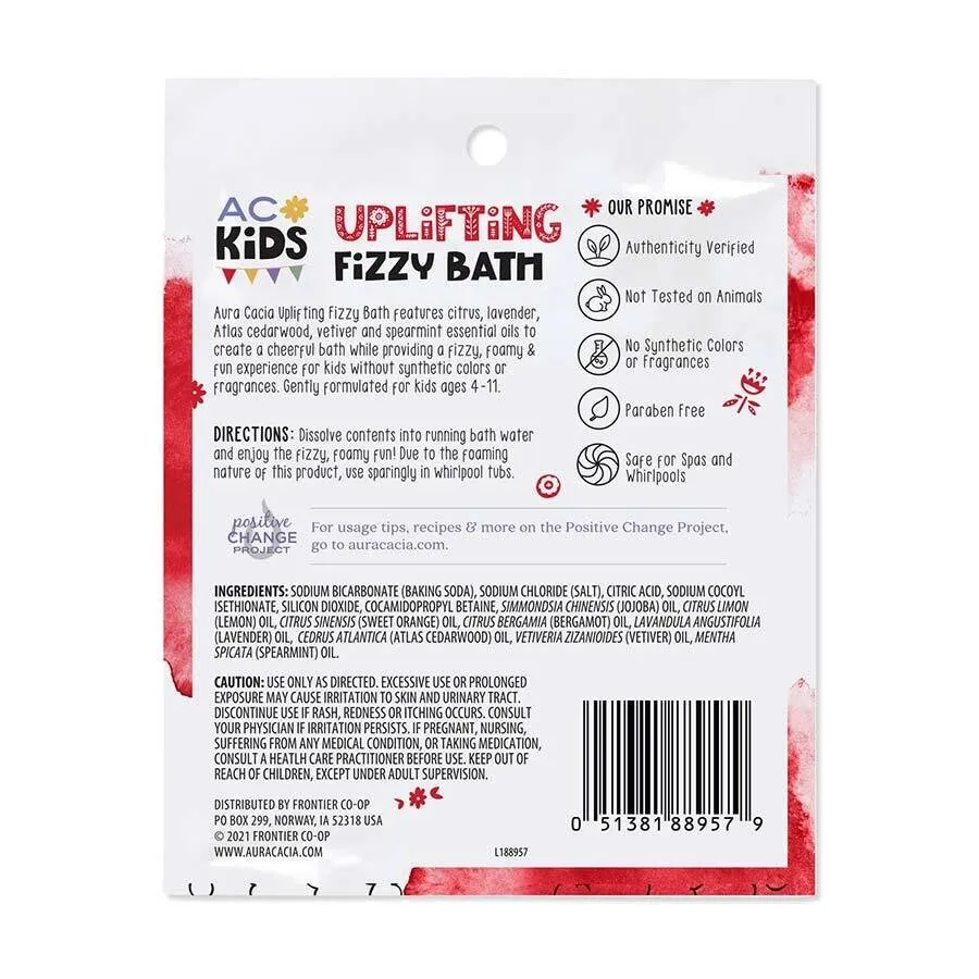 Aura Cacia Kids Uplifiting Fizzy Bath 2.5 oz Powder