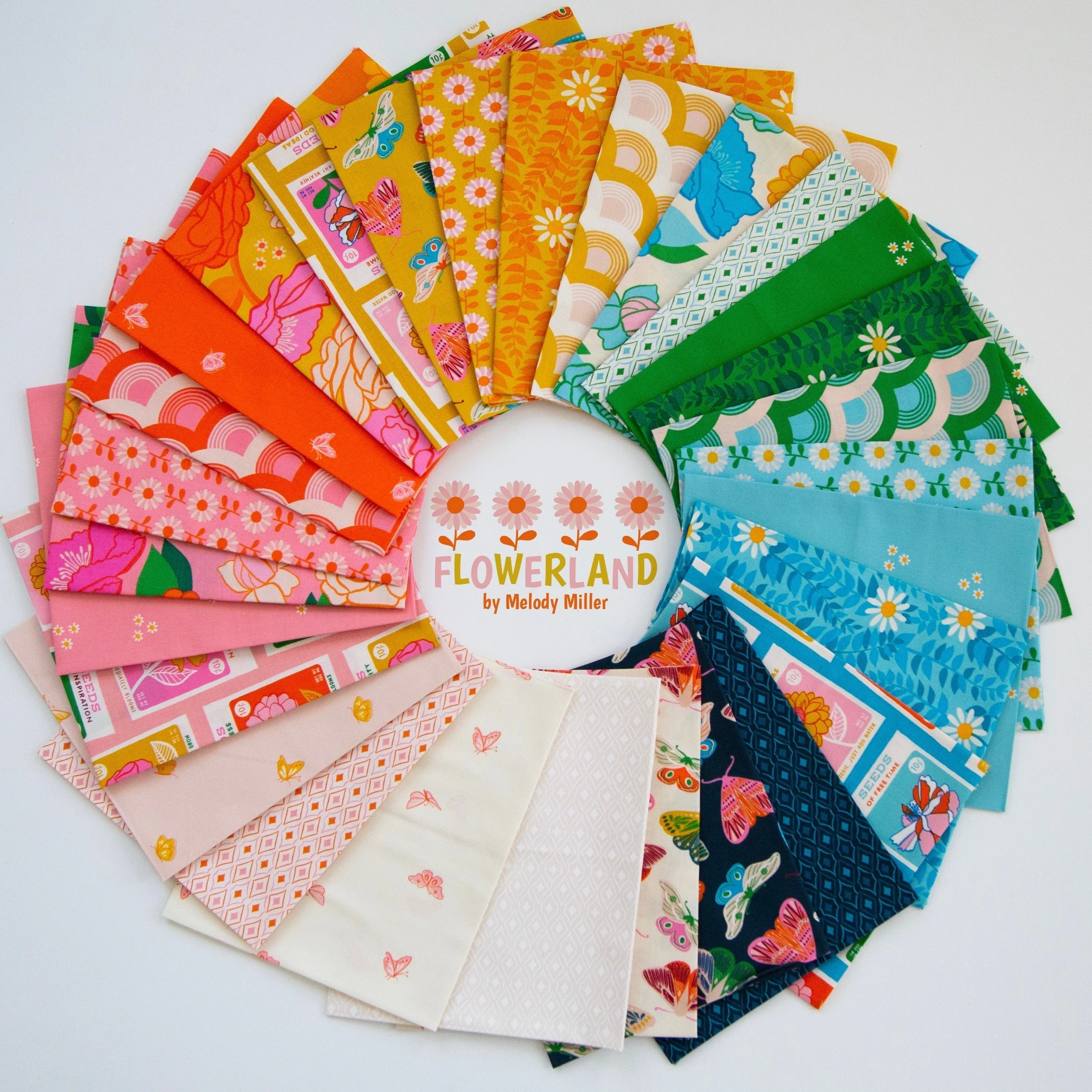 Available Now! Jelly Roll 2.5" x 44"  - Flowerland by Melody Miller