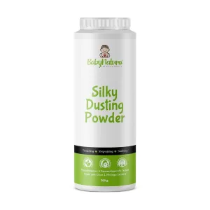 Babynaturo Talc Free Baby Powder Natural Silky Dusting Powder with Corn Starch, Olive Oil (200G)