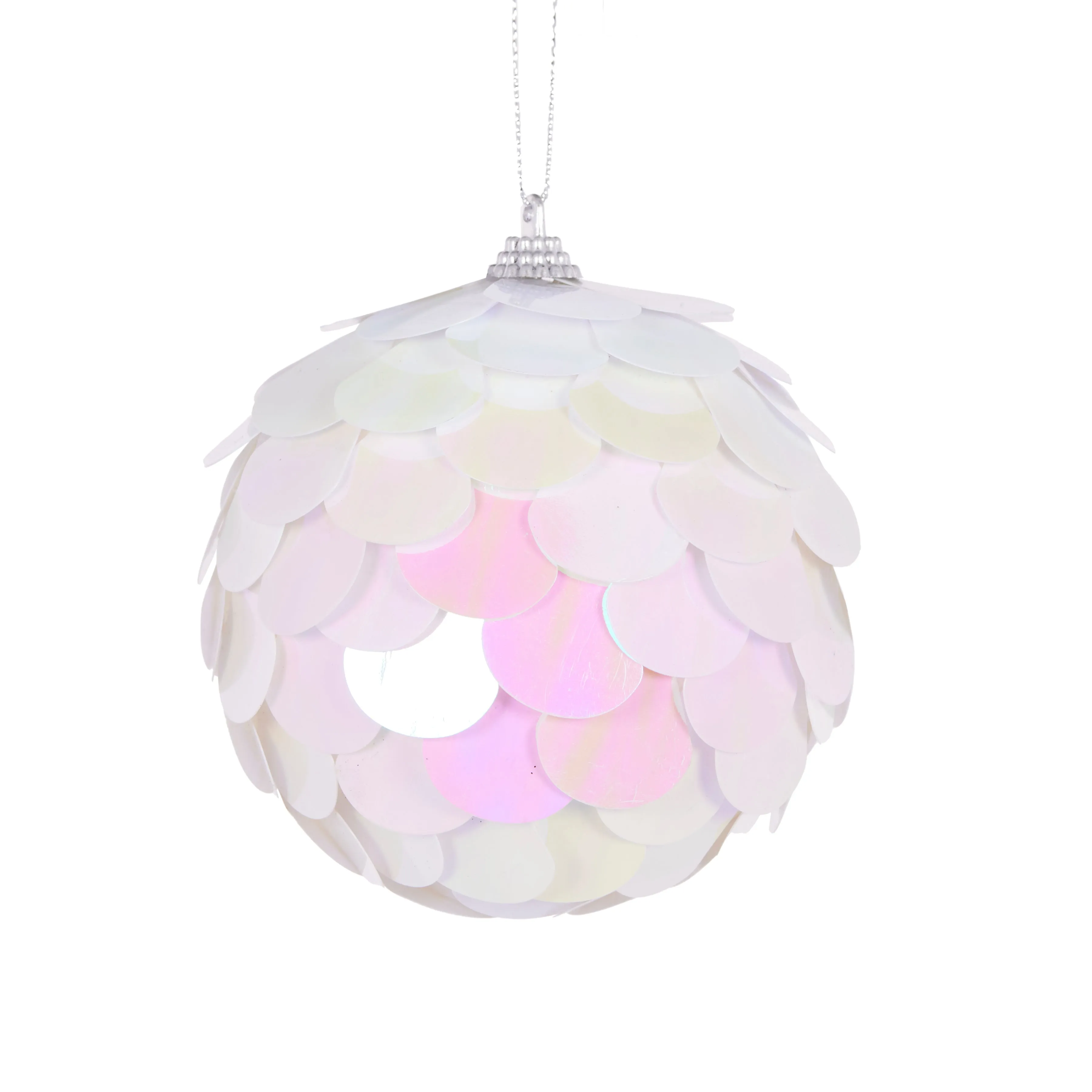 Bauble Scalloped Iridescent 10cm