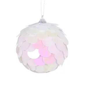 Bauble Scalloped Iridescent 10cm