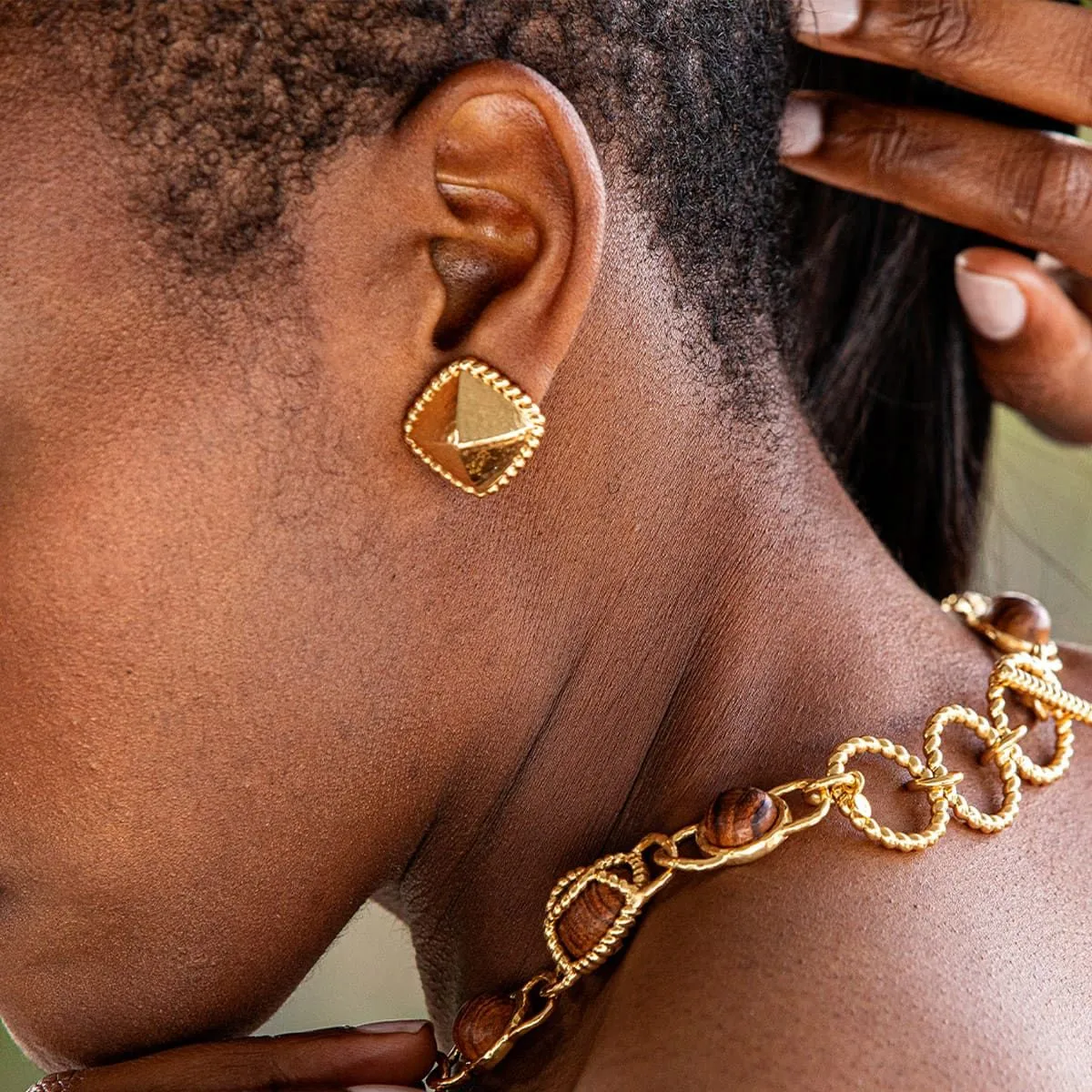 Blandine Clip Earrings- Gold