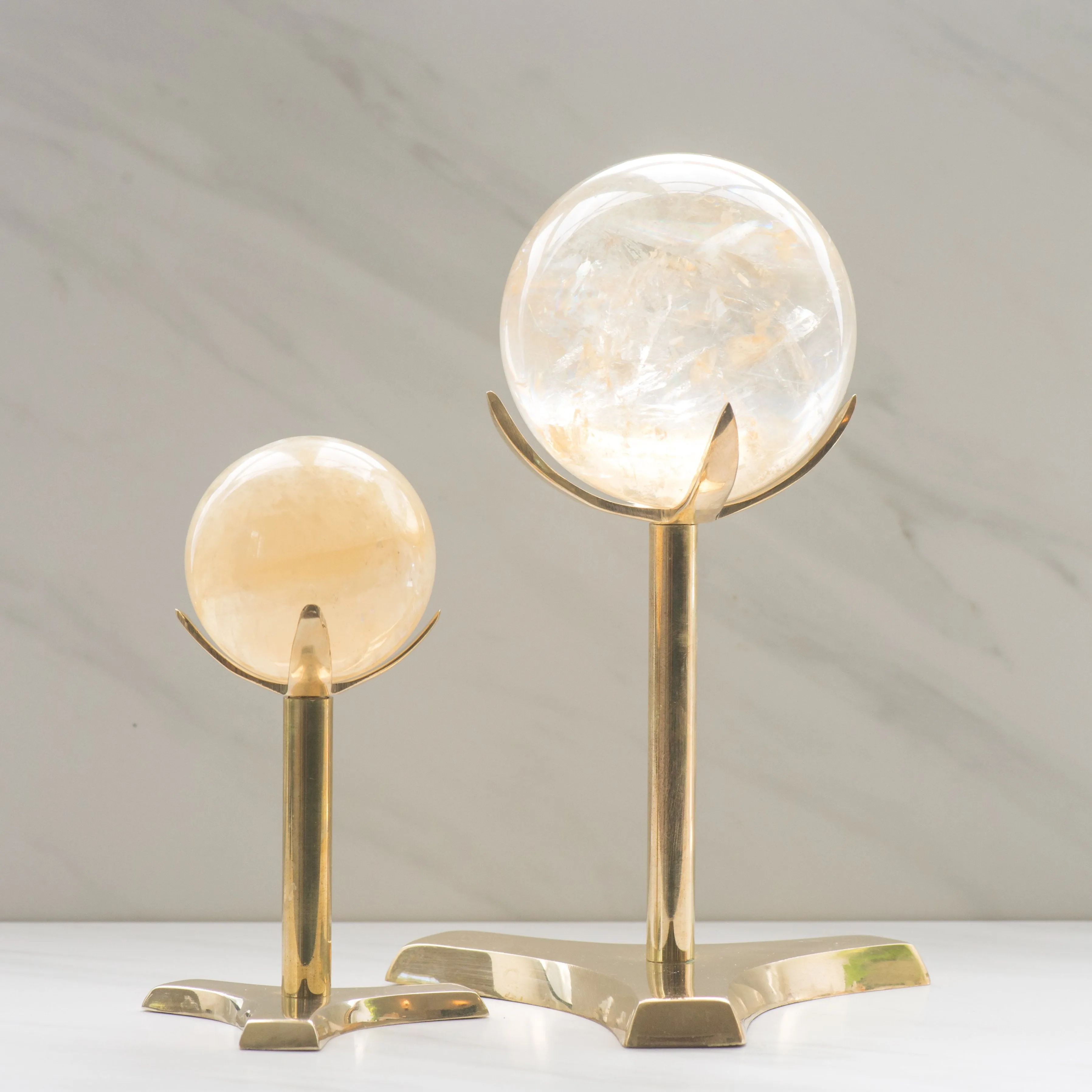 Brass 4 Prong Crystal Stand