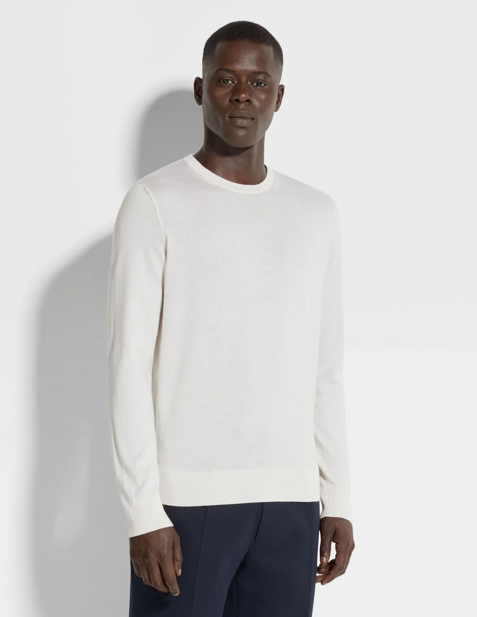 Cashseta Crewneck | White Melange
