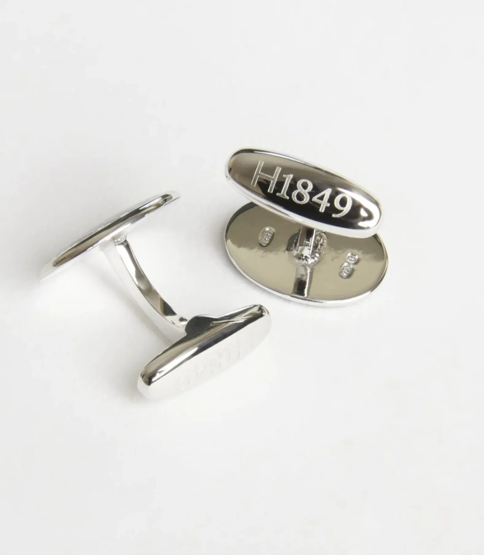 Claret Enamel Herringbone Cufflinks
