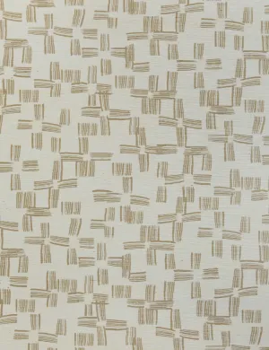 Crossmarks Grasscloth Wallpaper by Élan Byrd Swatch, Ivory
