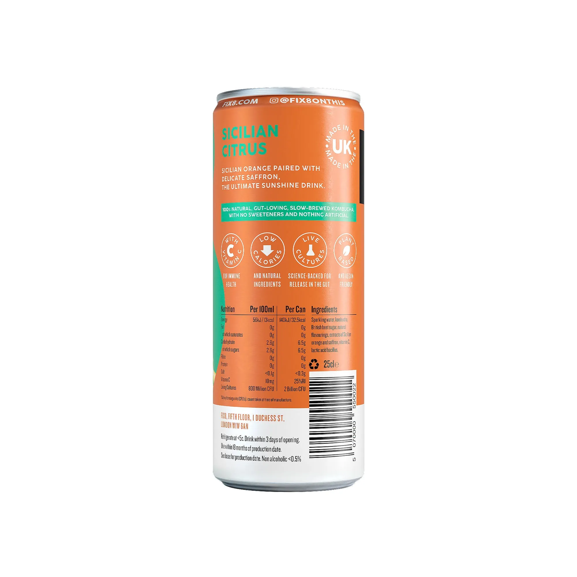 Fix8 Sicilian Citrus Kombucha 250ml