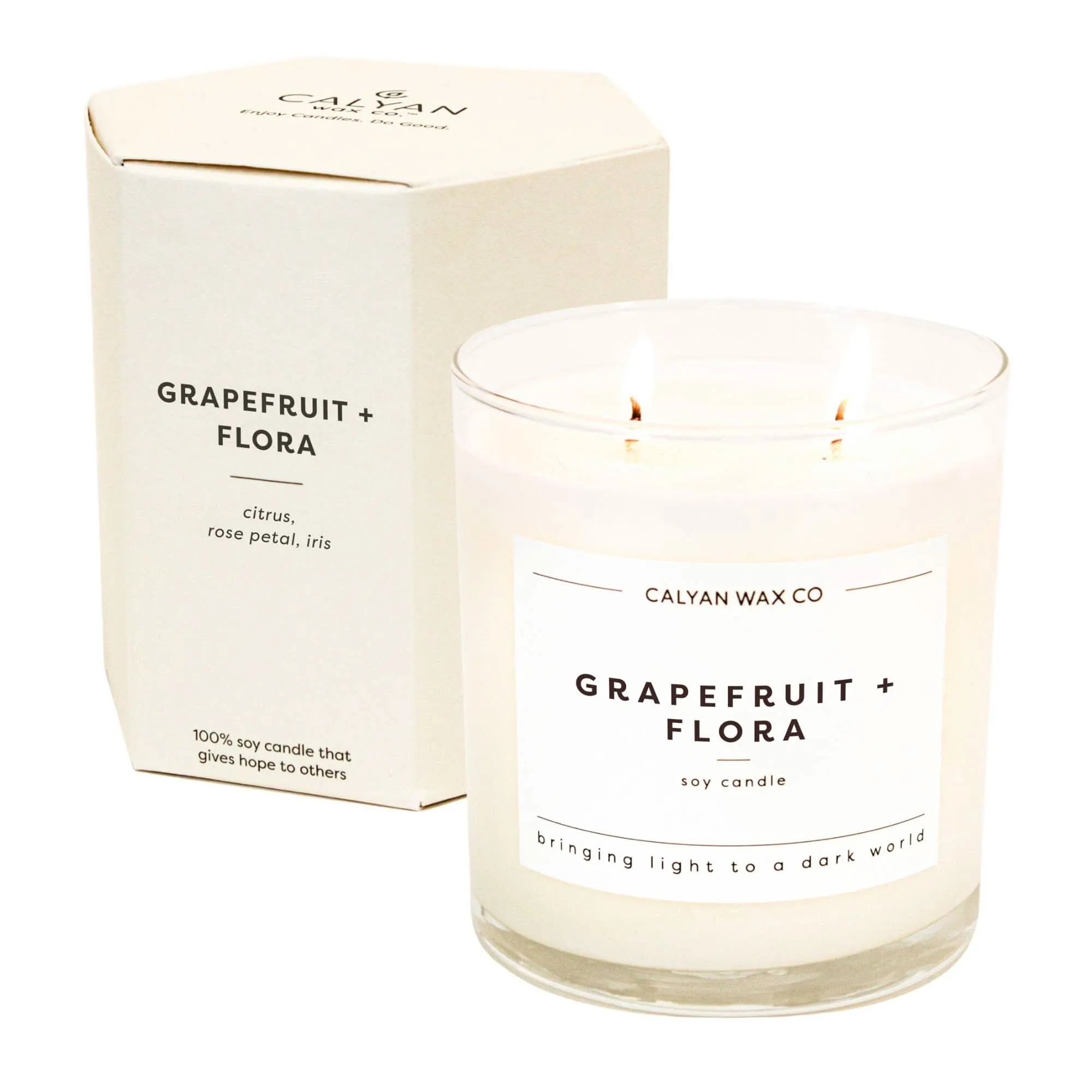 Grapefruit   Flora Glass Tumbler Soy Candle