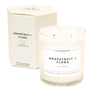 Grapefruit   Flora Glass Tumbler Soy Candle