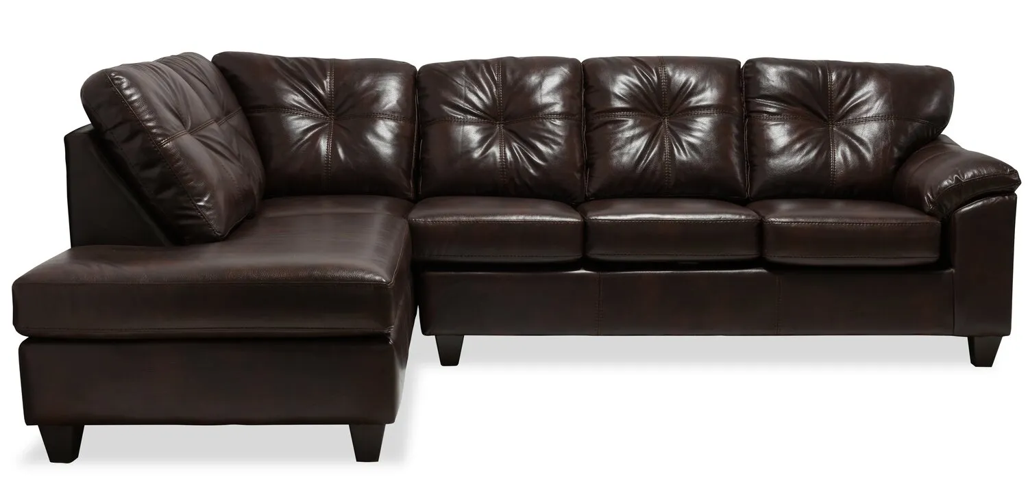Irene 2-Piece Leath-Aire Left-Facing Sectional - Brown