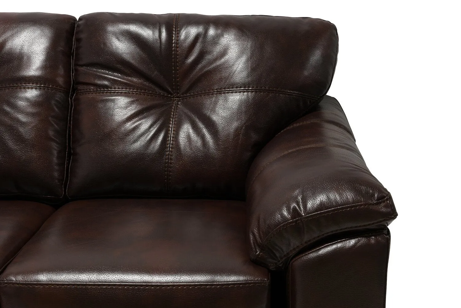 Irene 2-Piece Leath-Aire Left-Facing Sectional - Brown