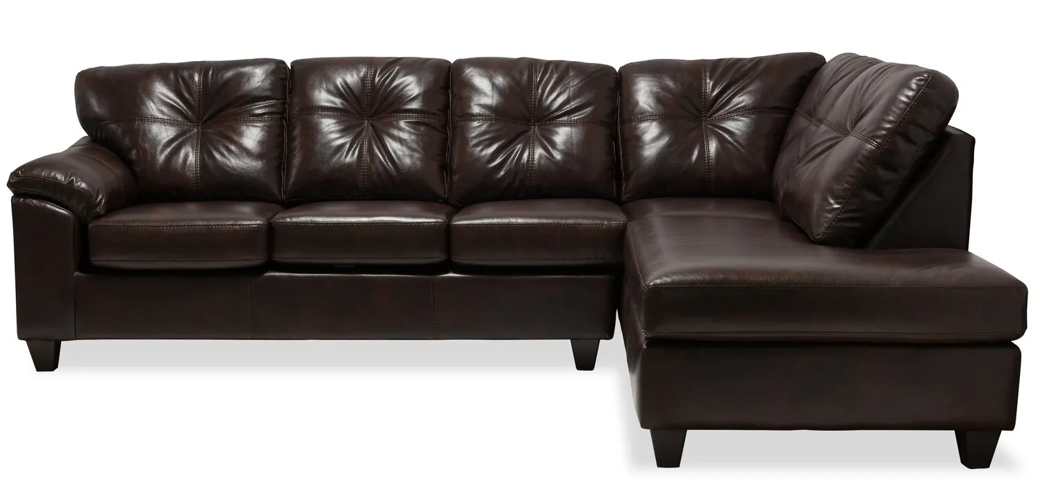 Irene 2-Piece Leath-Aire Right-Facing Sectional - Brown