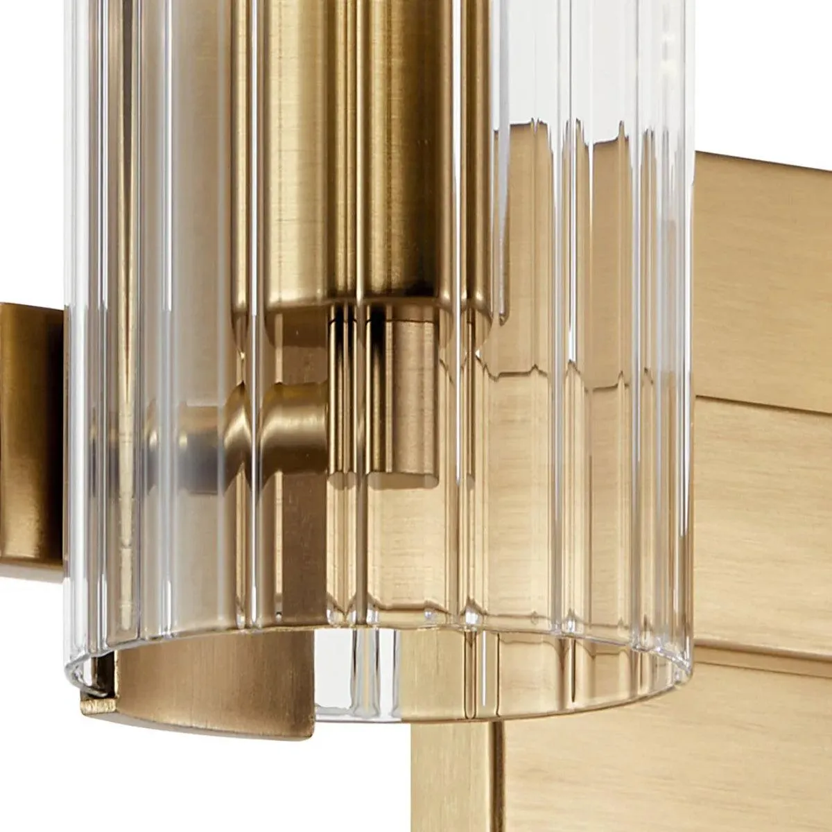 Jemsa 32 In 3-Lights Bathroom Vanity Light With Clear Fluted Glass, Bronze Finish