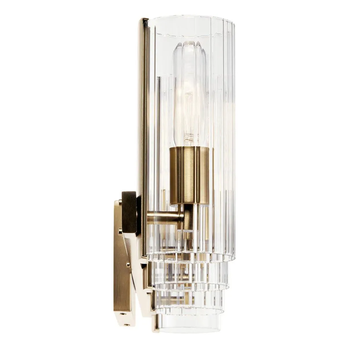 Jemsa 32 In 3-Lights Bathroom Vanity Light With Clear Fluted Glass, Bronze Finish
