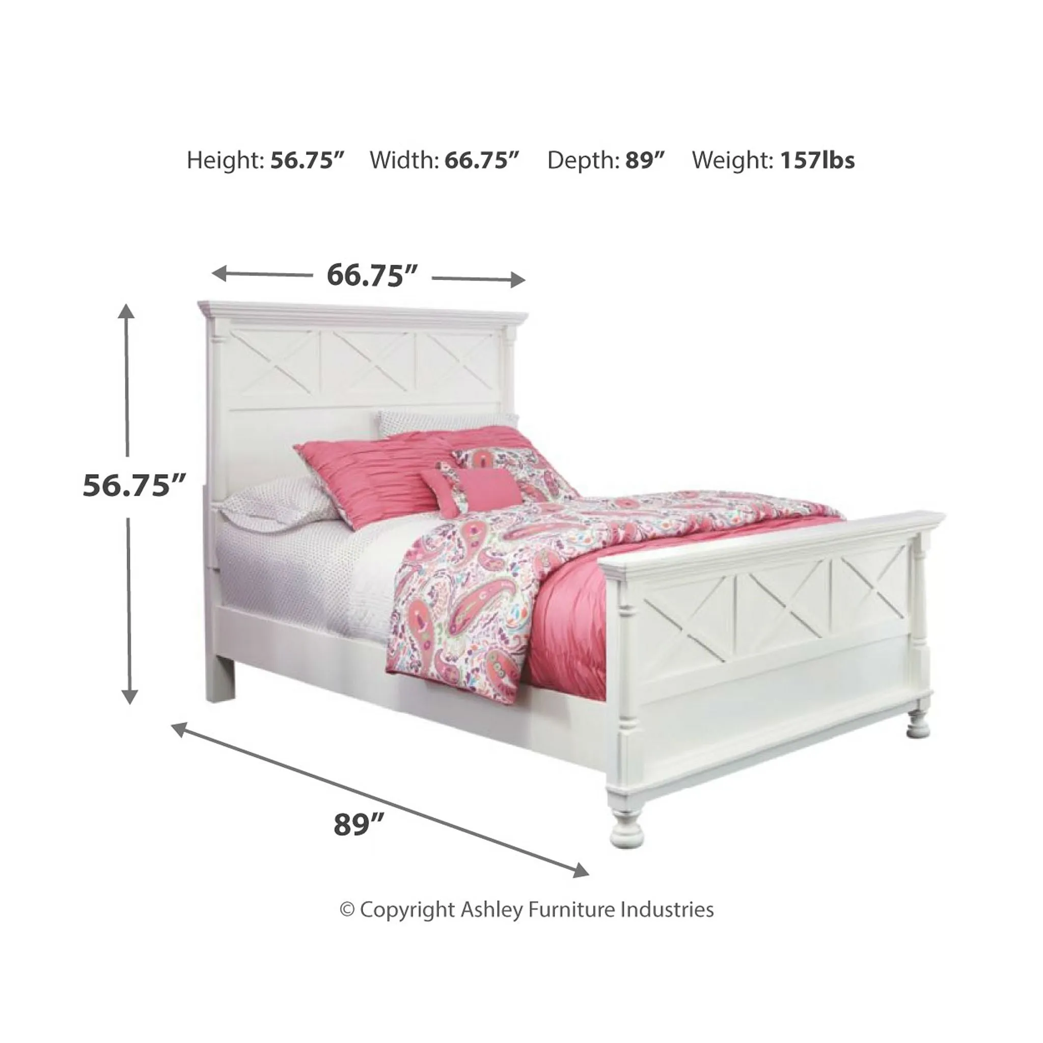 Kaslyn 3 Piece Queen Panel Bed