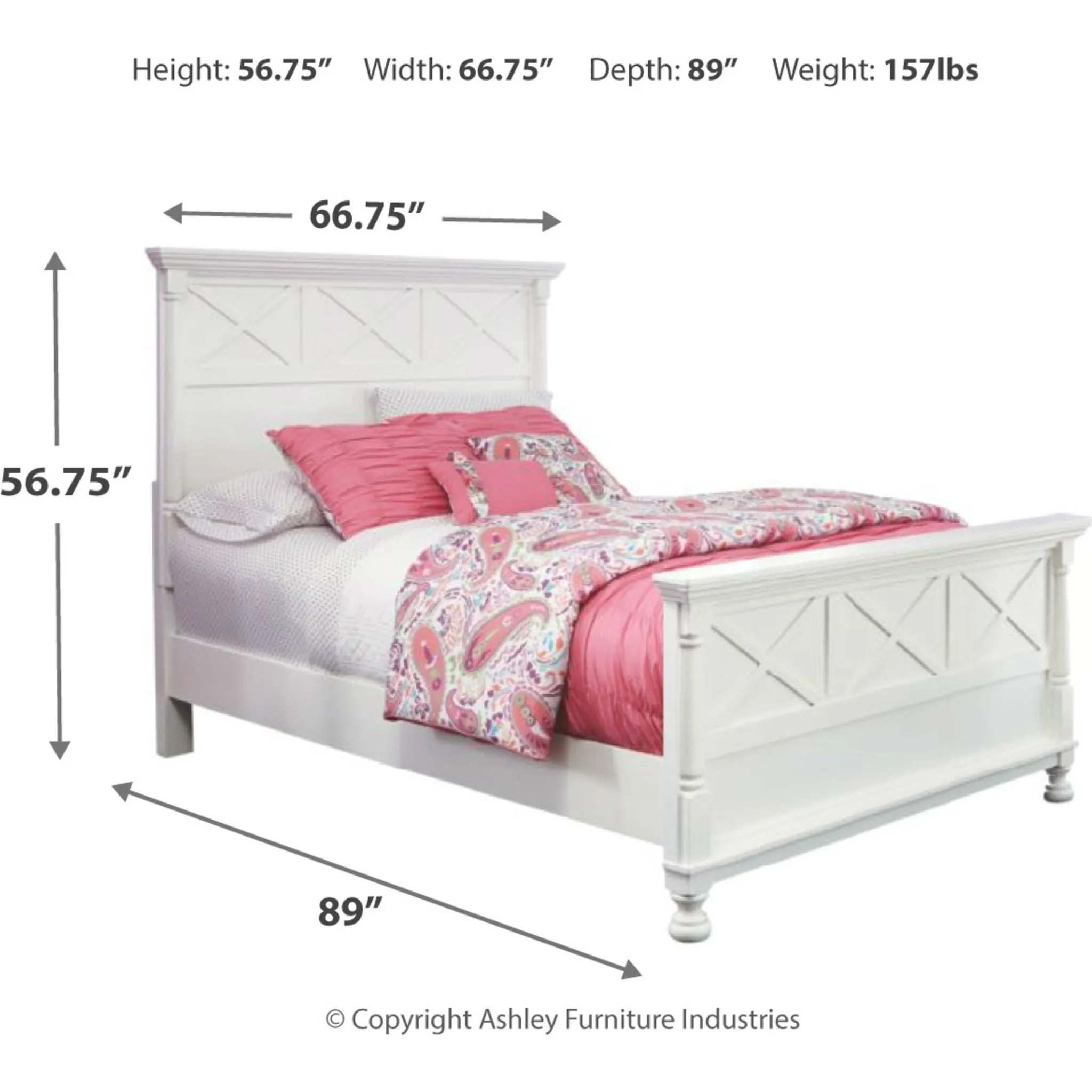 Kaslyn 3 Piece Queen Panel Bed