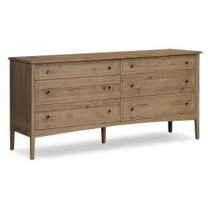 Maggie 6 Drawer Dresser, Aged Smoked Oak