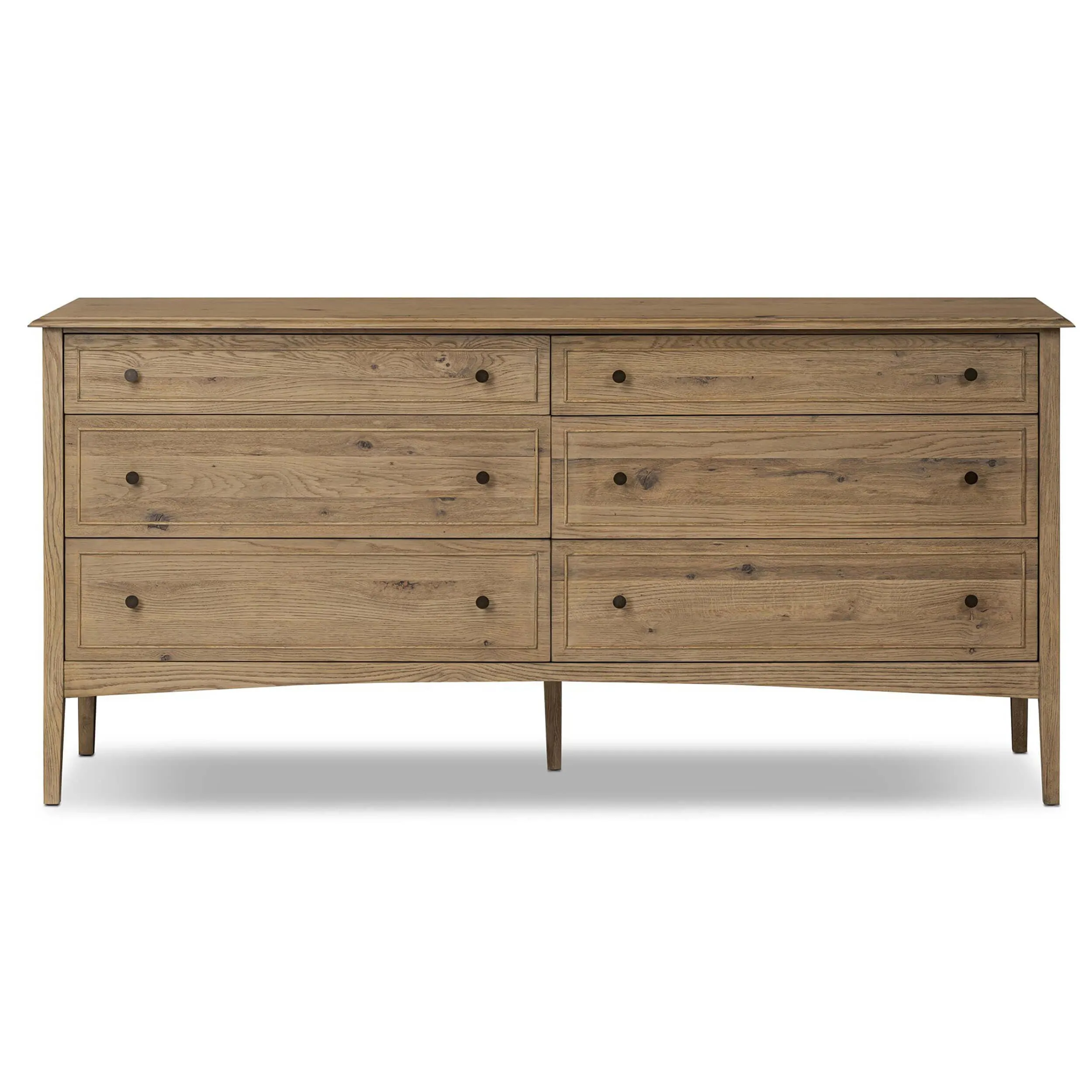 Maggie 6 Drawer Dresser, Aged Smoked Oak