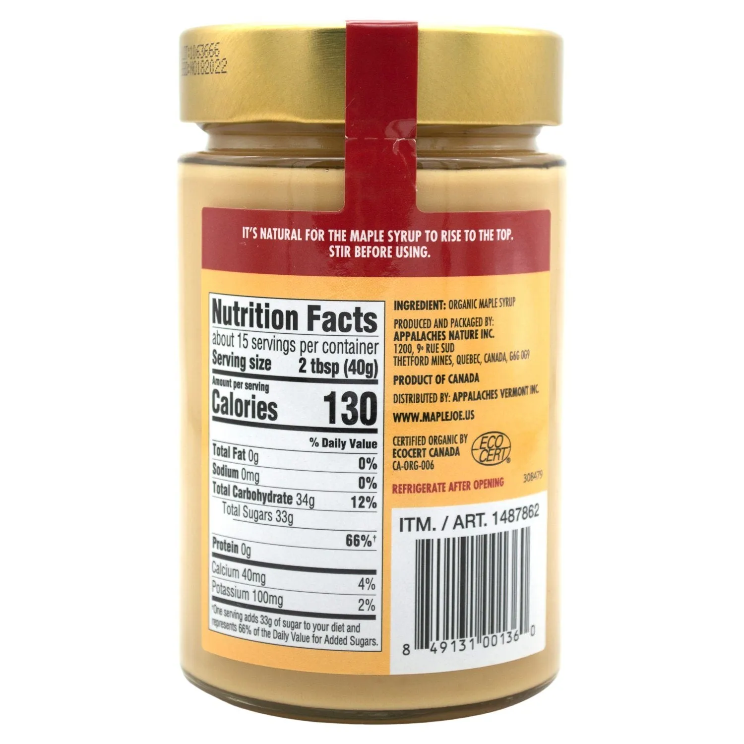 Maple Joe Organic Maple Spread