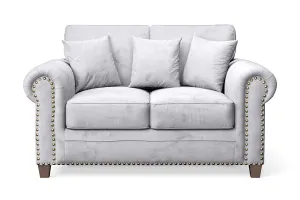 Marano 2 Seater Sofa Silver Velvet