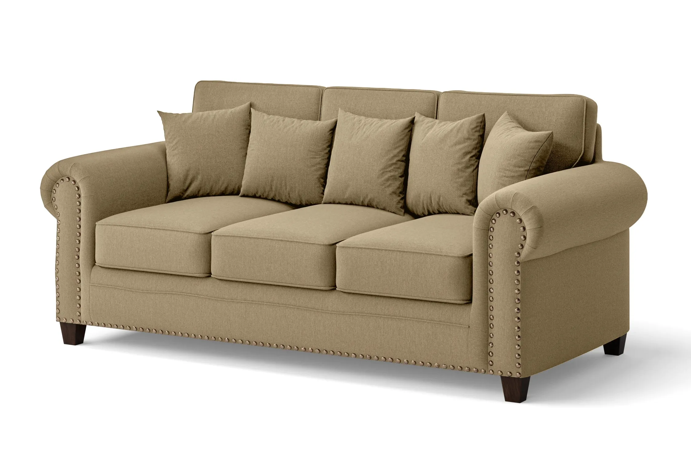 Marano 3 Seater Sofa Beige Linen Fabric
