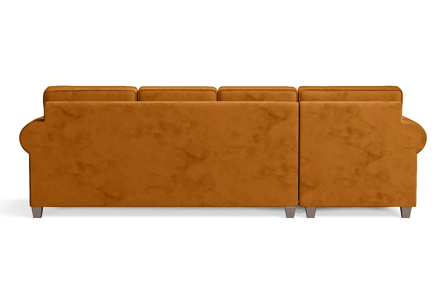 Marano 4 Seater Left Hand Facing Chaise Lounge Corner Sofa Gold Velvet