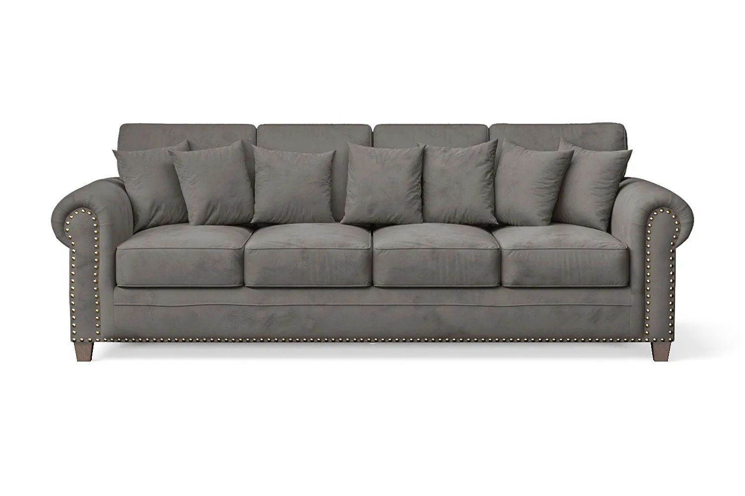 Marano 4 Seater Sofa Grey Velvet