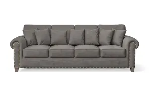 Marano 4 Seater Sofa Grey Velvet