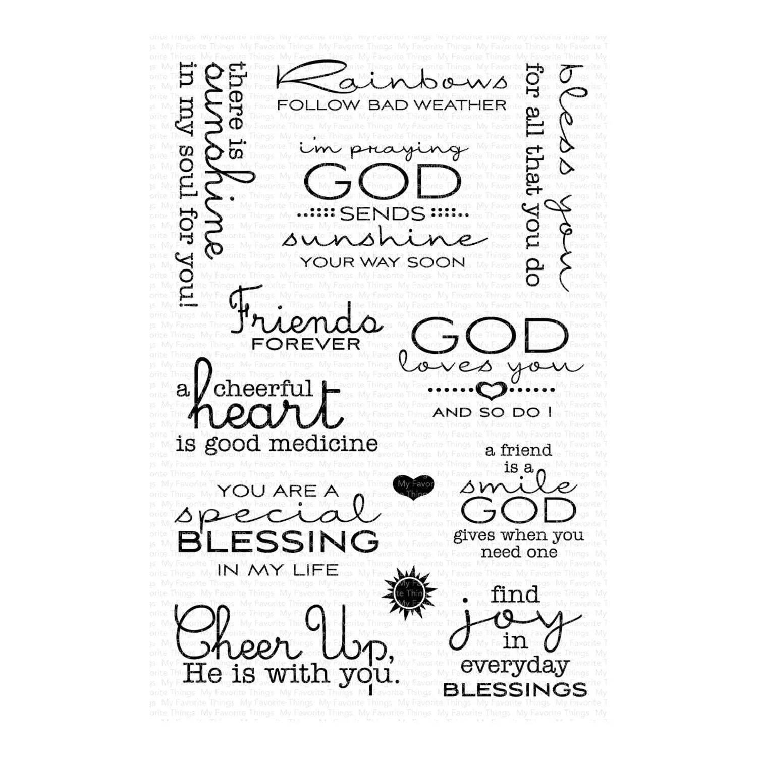 My Favorite Things Clear Stamps 4"x 6" - Cheerful Blessings