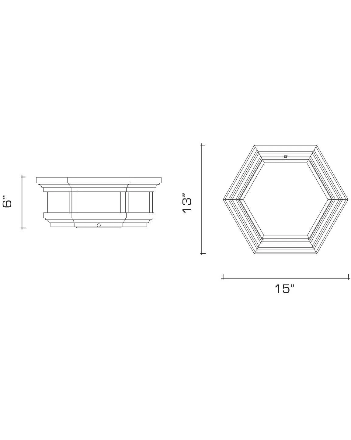 Philip 15 Hexagonal Flush Mount