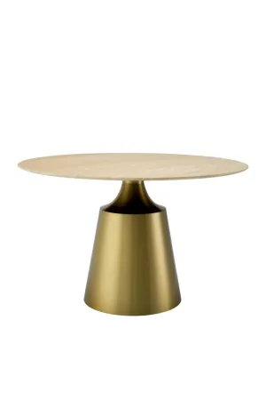 Round Travertine Pedestal Dining Table | Eichholtz Nathan
