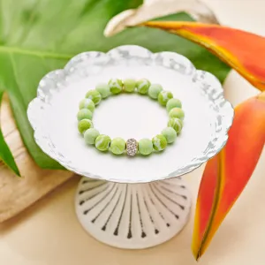 Seaside Green Crystal Stretch Bracelet