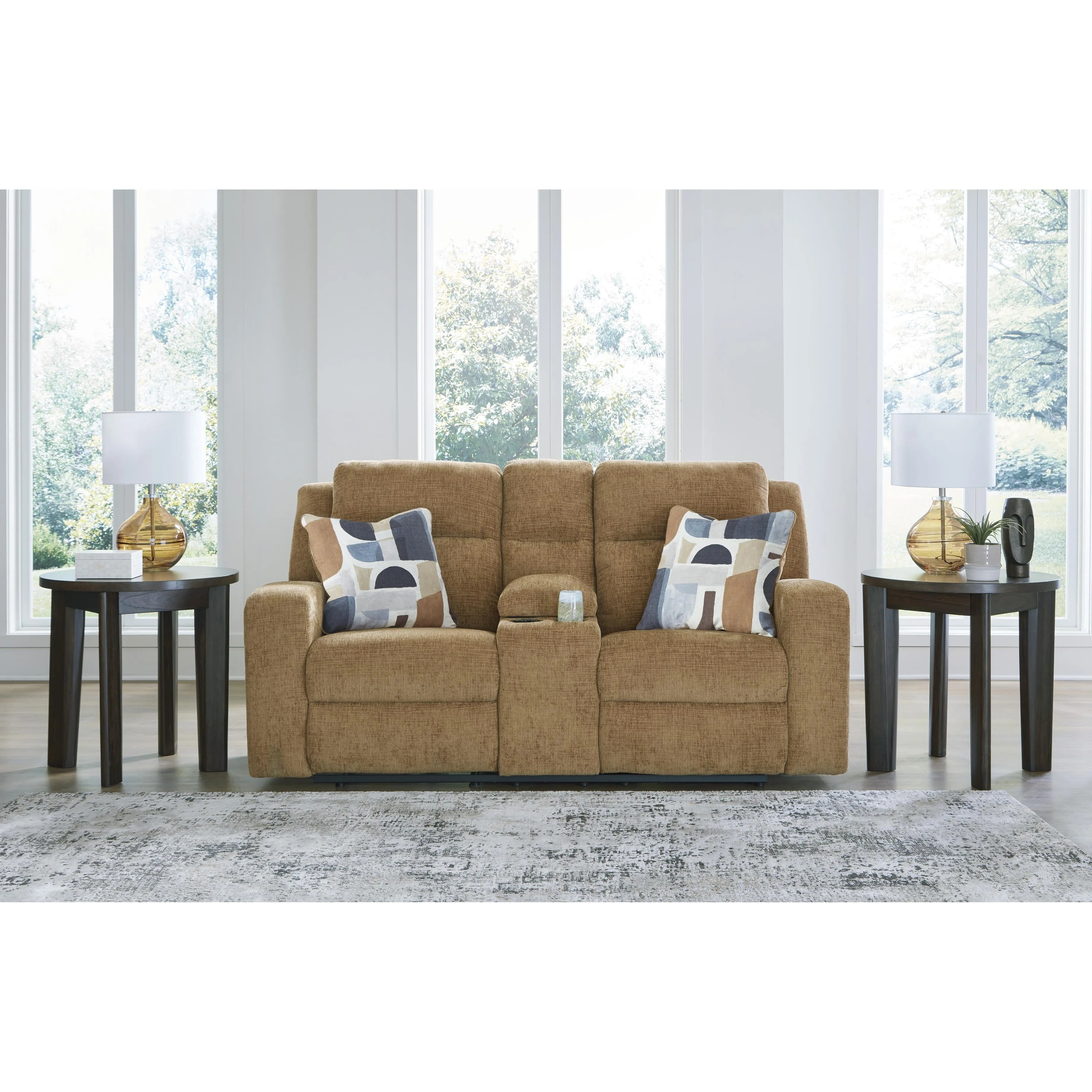 Signature Design by Ashley Kanlow Reclining Fabric Loveseat with Console 3860594