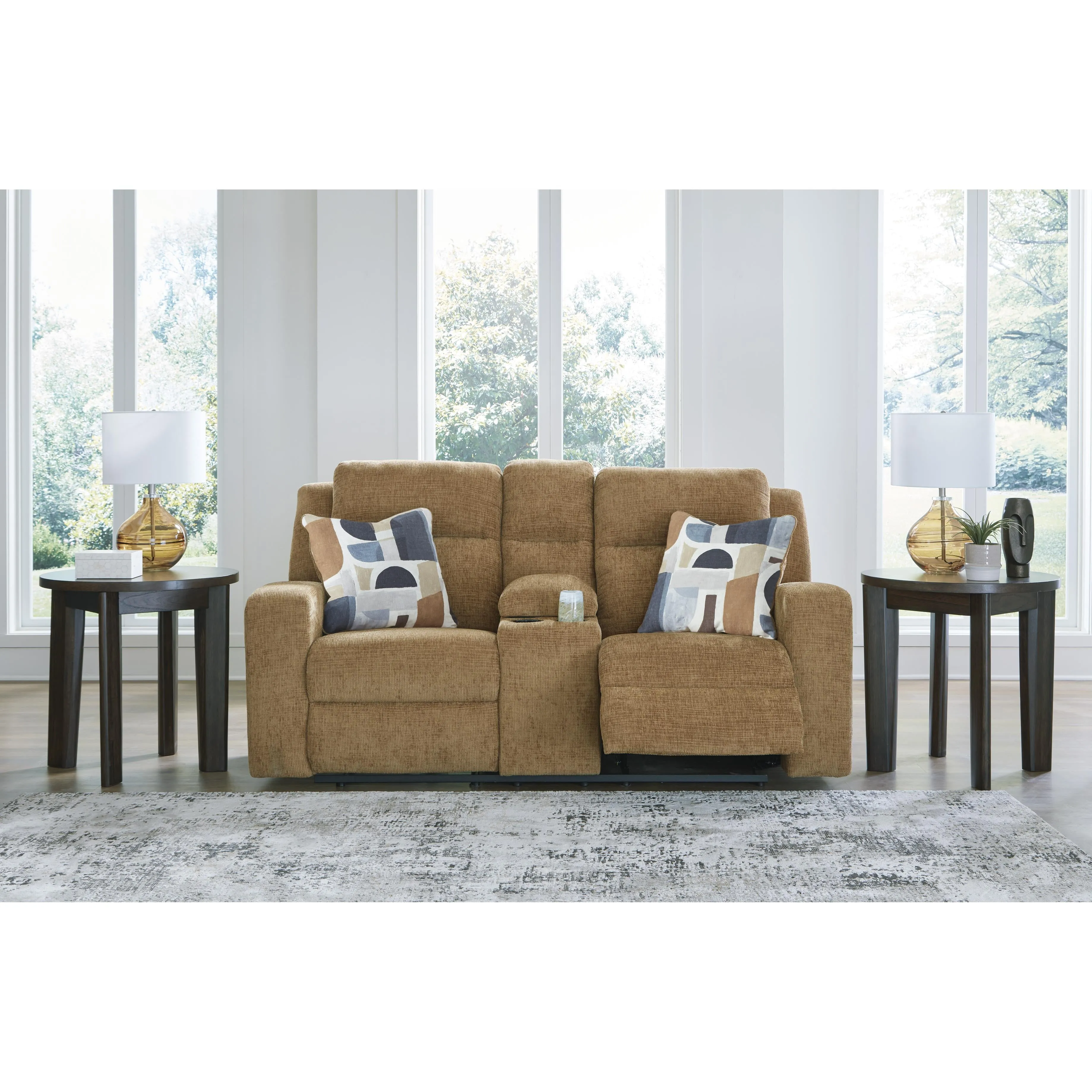 Signature Design by Ashley Kanlow Reclining Fabric Loveseat with Console 3860594