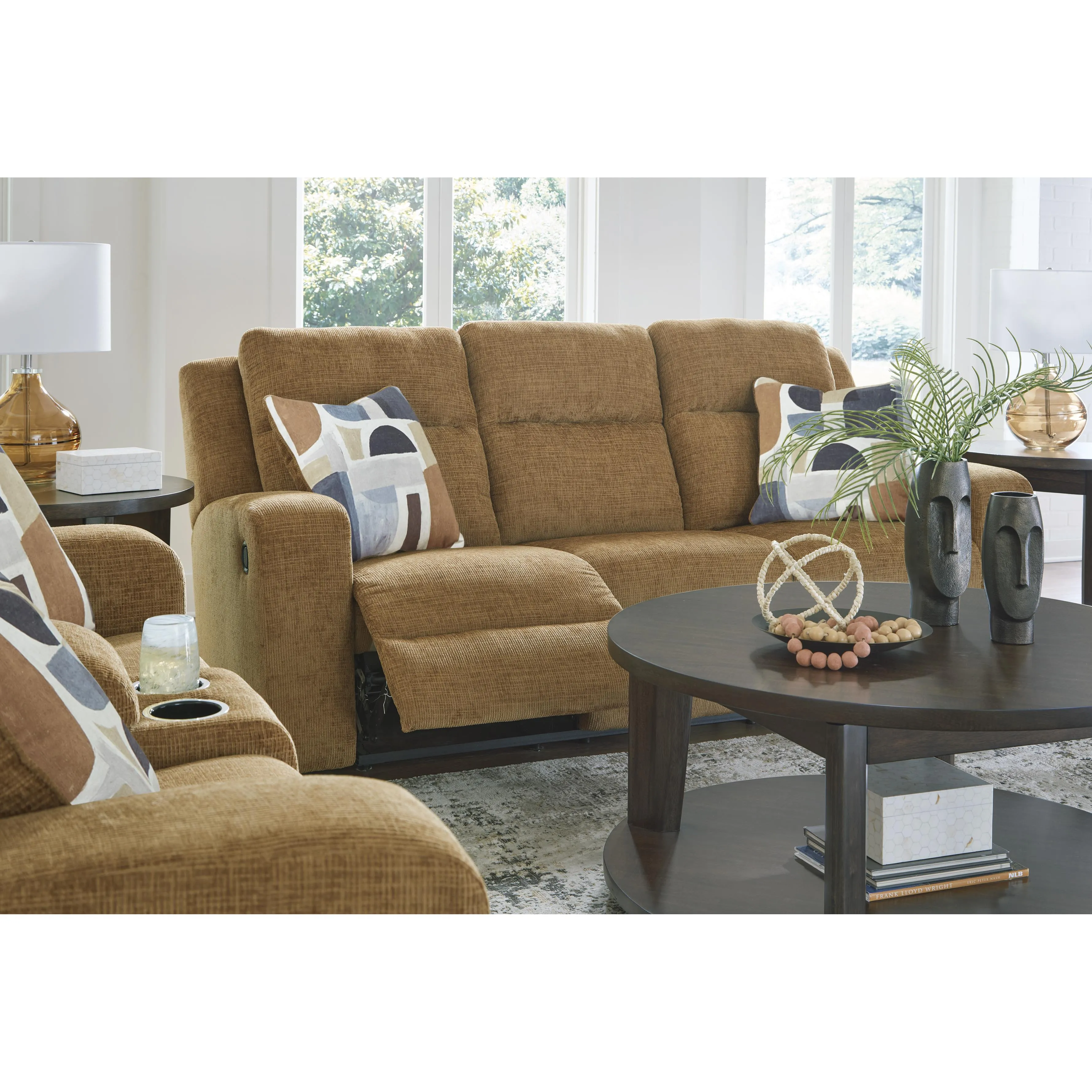 Signature Design by Ashley Kanlow Reclining Fabric Loveseat with Console 3860594