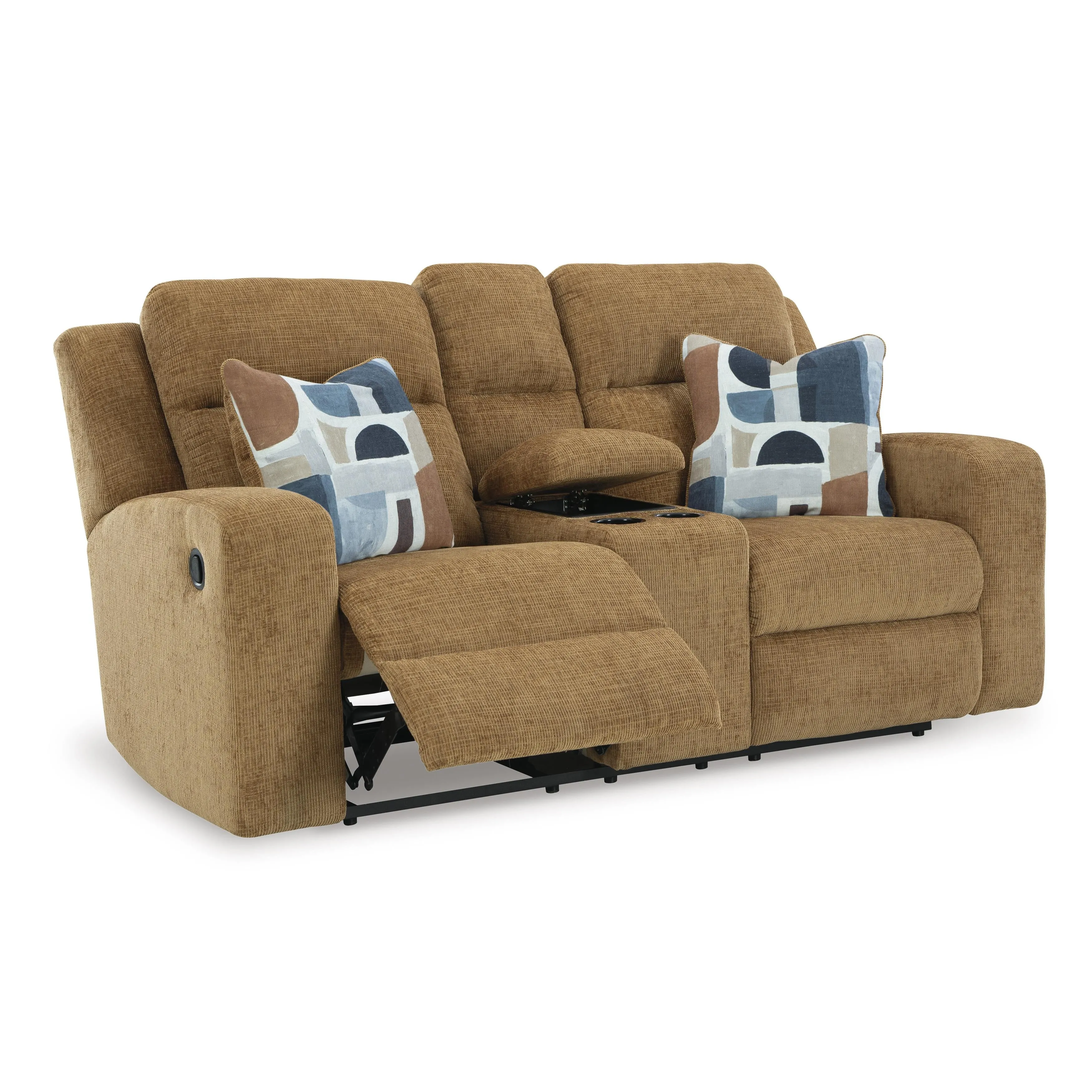 Signature Design by Ashley Kanlow Reclining Fabric Loveseat with Console 3860594
