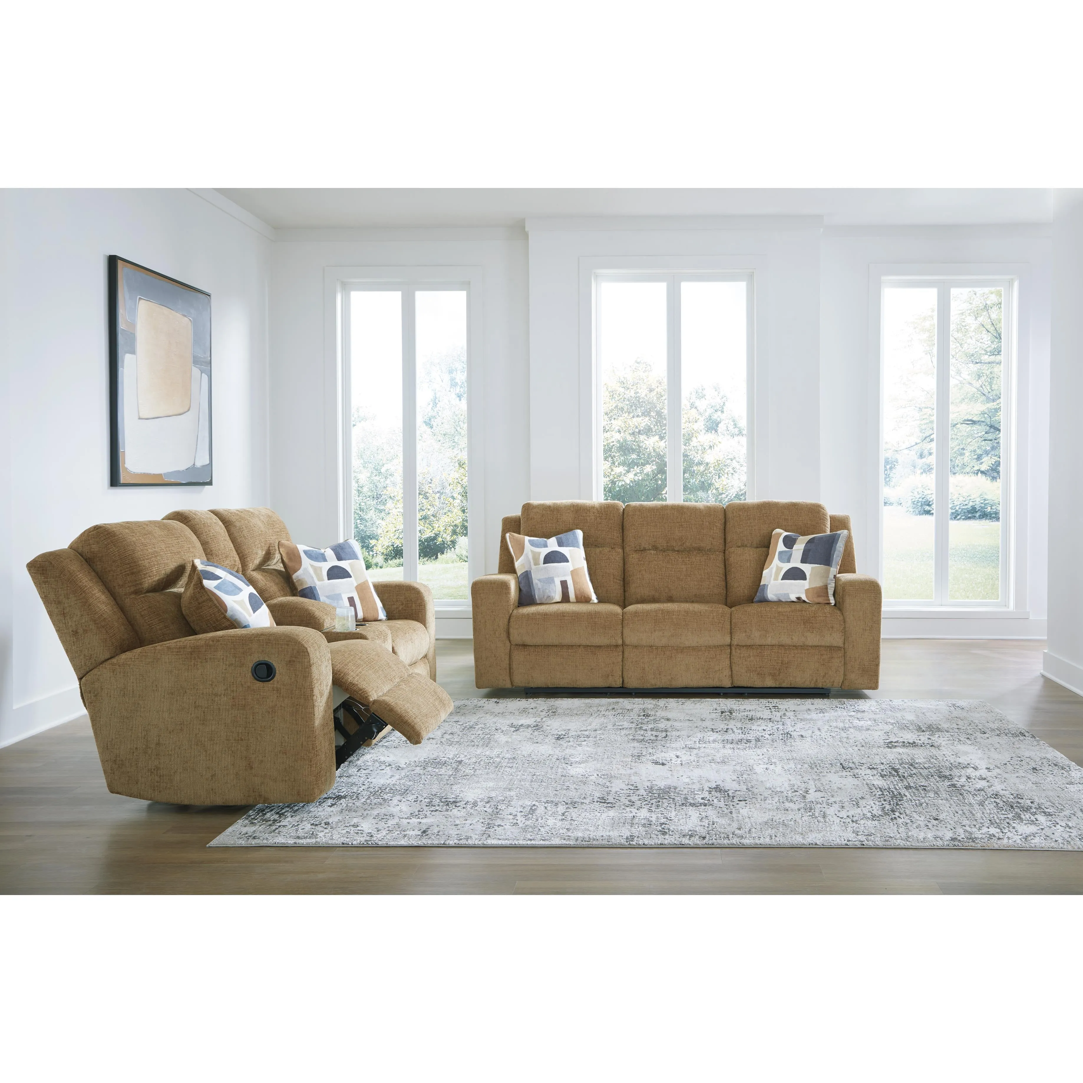 Signature Design by Ashley Kanlow Reclining Fabric Loveseat with Console 3860594