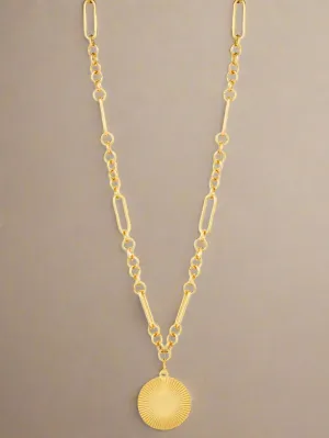 Sophisticated Chain with Textured Pendant Necklace