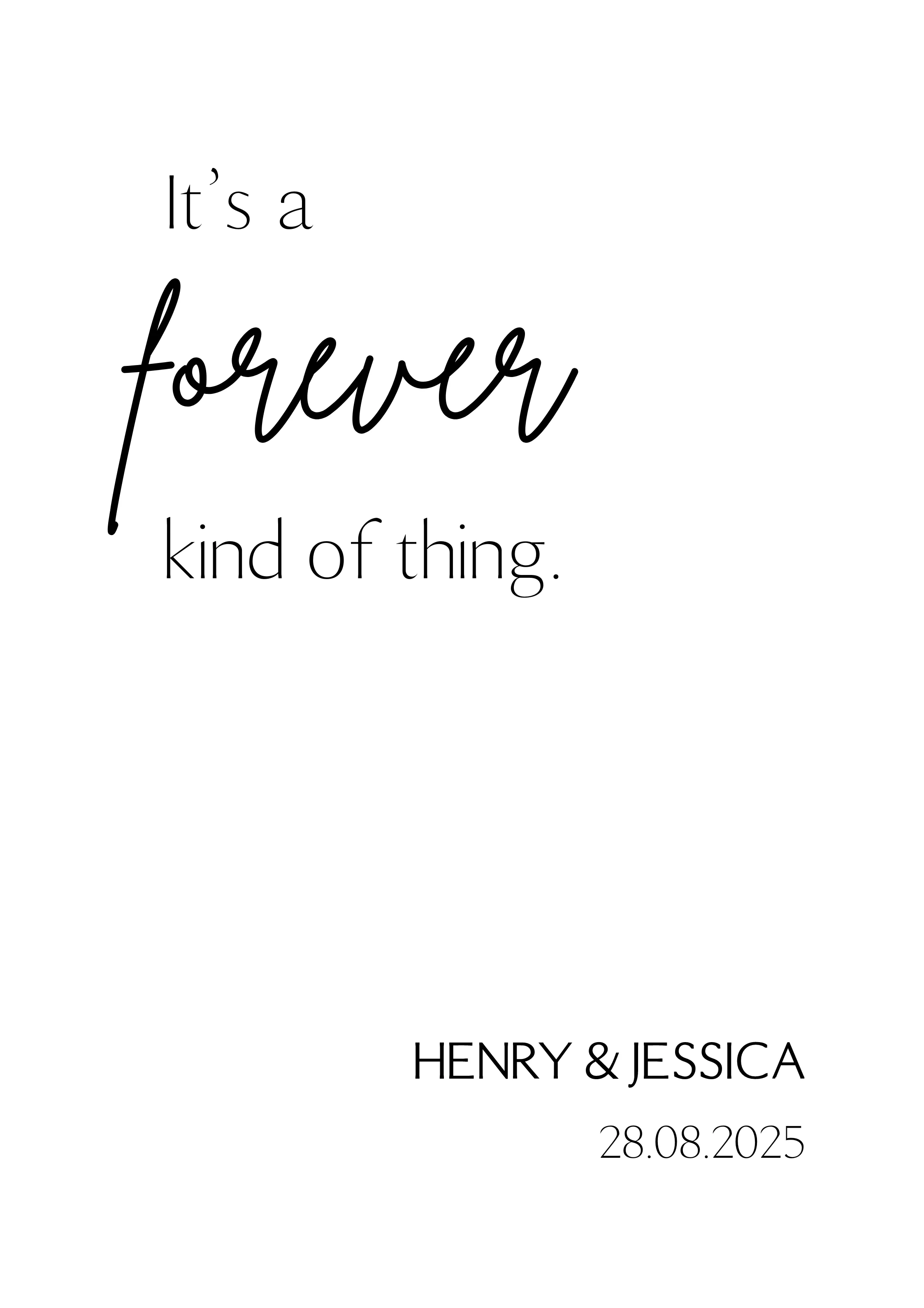 Sophisticated Forever Kind Of Thing Welcome Sign