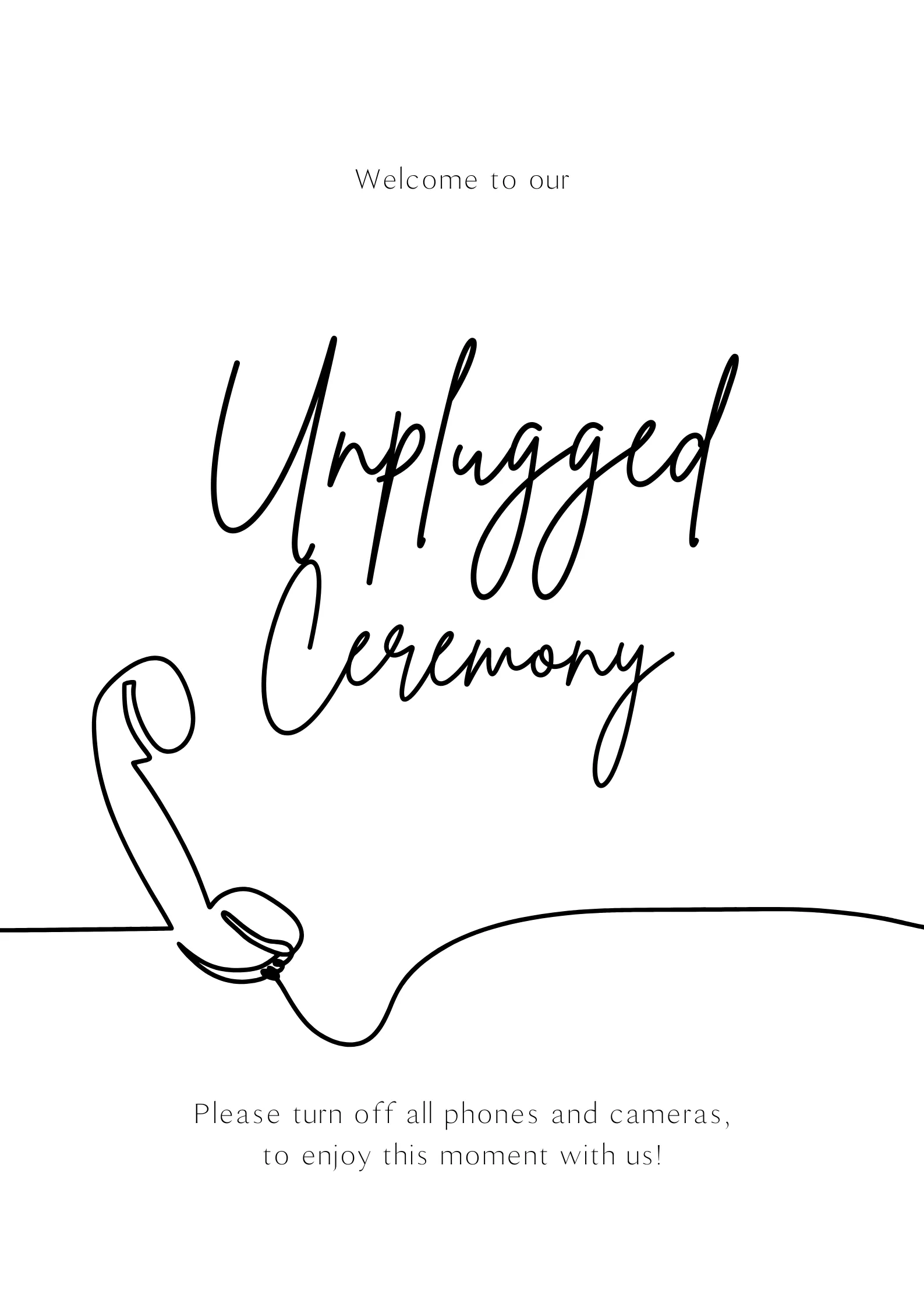 Sophisticated Unplugged Ceremony Sign